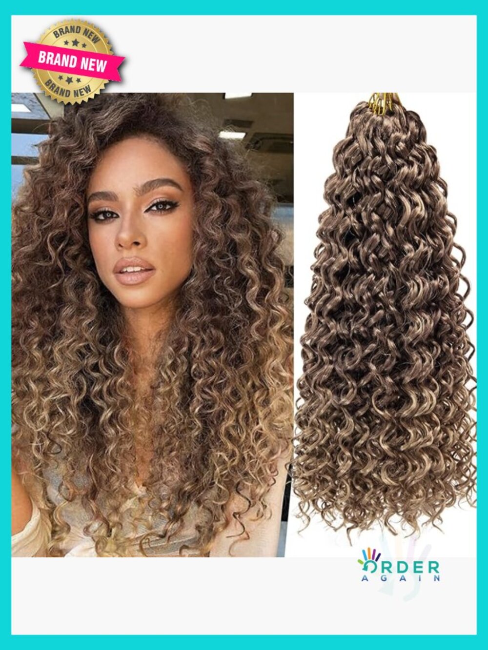 8 Packs GoGo Curl Crochet Hair Deep Wave Braiding Extensions Synthetic 18inch